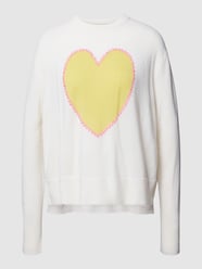Sweter z dzianiny z wyhaftowanym motywem od Rosa & Me Biały - 23