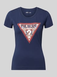 t-shirt z logo i okrągłym dekoltem od GUESS - 26