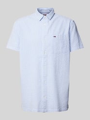 Regular Fit Freizeithemd mit Label-Stitching von Tommy Jeans Blau - 39