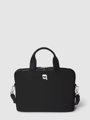 Laptoptas met labelprint, model 'k/ikonik 2.0' van Karl Lagerfeld Grijs / zwart - 1