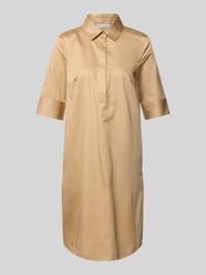 Knielanges Hemdblusenkleid mit verdeckter Knopfleiste von Christian Berg Woman Beige - 45