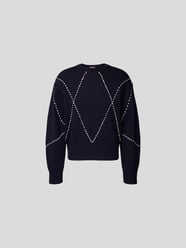Wollpullover mit gerippten Abschlüssen von Kenzo Blau - 35