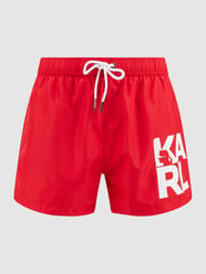 Zwembroek met logo  van Karl Lagerfeld Beachwear Rood - 1