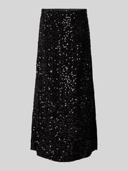 Spódnica midi rozkloszowana z cekinowym obszyciem model ‘SILVER SEQ’ od PIECES - 18