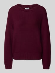 Relaxed Fit Pullover in Strick-Optik mit überzogenen Schultern von More & More Bordeaux - 30
