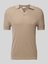 Regular Fit Poloshirt mit V-Ausschnitt Modell 'BRAIAN' von Drykorn Beige - 11