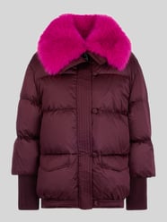 Gewatteerd jack met afneembare bontkraag van Marc Cain Bordeaux - 33