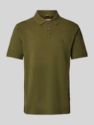 Regular fit poloshirt met logostitching van camel active Groen - 48