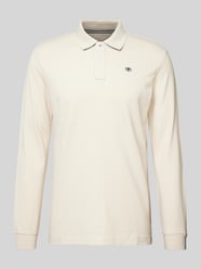 Regular Fit Langarmshirt in Piqué-Optik aus reiner Baumwolle von Tom Tailor Beige - 10