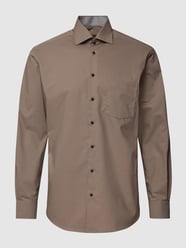 Modern Fit Business-Hemd mit Haifisch-Kragen Modell 'Kent' von Eterna Braun - 38
