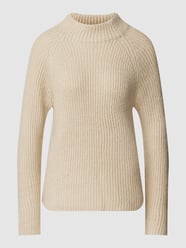 Strickpullover mit Stehkragen von Jake*s Collection Weiß - 32