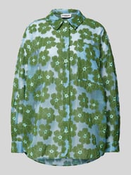 Semitransparente Bluse mit floralem Muster von Essentiel Grün - 4