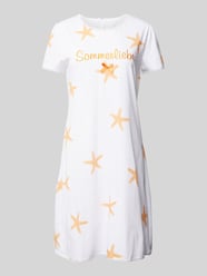 Nachthemd mit Statement-Stitching Modell 'Sommerliebe' von LOUIS & LOUISA Orange - 21
