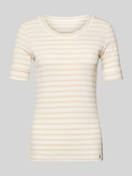 T-shirt met ronde hals en mouwen met opslag van Marc Cain Beige - 39