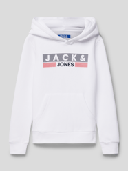 Hoodie mit Label-Print von Jack & Jones Weiß - 38