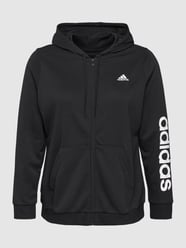 PLUS SIZE sweatjack met labelprint van Adidas Sportswear Plus Grijs / zwart - 35
