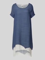 Knielanges Kleid aus Viskose-Mix von Apricot Blau - 29