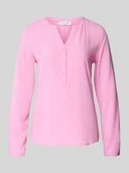 Regular fit blouse van pure viscose met tuniekhals van Christian Berg Woman Fuchsia - 35