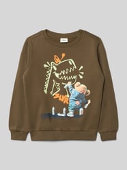 Regular fit sweatshirt van katoenmix van s.Oliver RED LABEL - 25