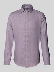 Koszula biznesowa o kroju slim fit z fakturowanym wzorem od SEIDENSTICKER Bordowy - 26