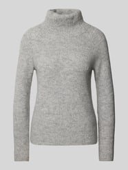 Gebreide pullover van alpacamix met opstaande kraag, model 'Falodan' van BOSS Grijs / zwart - 2