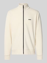 Regular Fit Sweatjacke mit Baumwoll-Anteil Modell 'SW_LEAGUE SKAZ' von BOSS Green Beige - 17