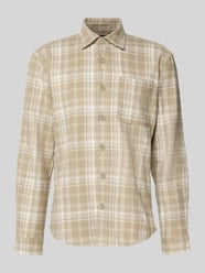Relaxed fit vrijetijdsoverhemd van flanel met kentkraag van MCNEAL Beige - 38