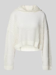 Cropped Strickpullover mit Lochmuster von Review Beige - 8