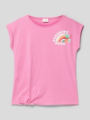 T-shirt z nadrukowanym motywem od s.Oliver RED LABEL Fuksjowy - 46