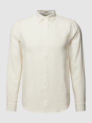 Freizeithemd aus Leinen mit Button-Down-Kragen Modell 'Theo' von MOS MOSH Weiß - 48