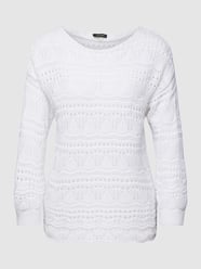 Strickpullover mit 3/4-Arm von More & More Weiß - 23