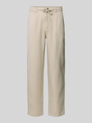 Relaxed fit van een mix van katoen en linnen met steekzakken van Lindbergh Beige - 12
