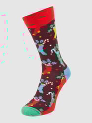 Skarpety we wzory na całej powierzchni od Happy Socks Bordowy - 2
