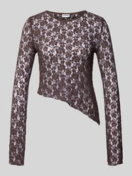 Semi-transparant shirt met lange mouwen in asymmetrische vorm van Noisy May - 3