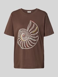 T-shirt o kroju relaxed fit z nadrukiem z przodu i ozdobnymi perełkami od s.Oliver RED LABEL - 17