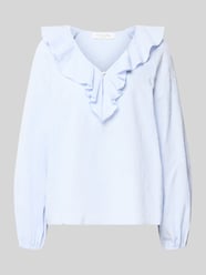 Regular Fit Bluse mit V-Ausschnitt und Volants von Christian Berg Woman - 25