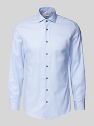 Slim Fit Businesshemd mit New-Kent-Kragen von Eterna Blau - 22