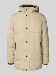 Jack met doorgestikte naden en ritszakken van Blend Beige - 22