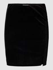 Minirok in fluweellook, model 'Lavanny' van ICHI Grijs / zwart - 1