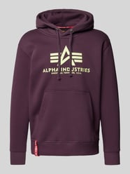 Hoodie mit Label-Print von Alpha Industries Lila - 27