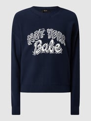 Pullover mit Message  von NO21 Blau - 1