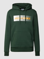 Hoodie mit Label-Print Modell 'ECORP' von Jack & Jones Grün - 47