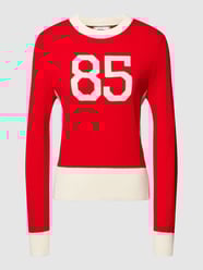 Strickpullover mit Woll-Anteil im Colour-Blocking-Design von Tommy Hilfiger Rot - 39