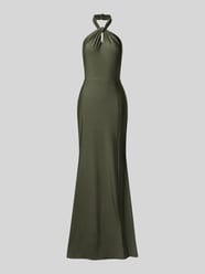 Neckholder-Abendkleid mit Knotendetail und Gehschlitz von Laona - 17