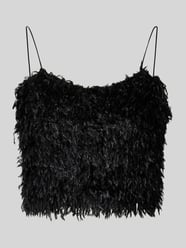 Crop Top mit Federn Modell 'FEATHER' von Only Schwarz - 47