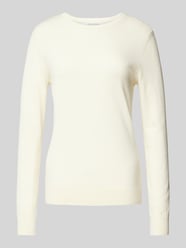 Regular Fit Strickpullover mit gerippten Abschlüssen von Christian Berg Woman Beige - 44