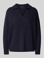 Oversized Strickpullover mit gerippten Abschlüssen Modell 'AGRE' von Weekend Max Mara Blau - 44