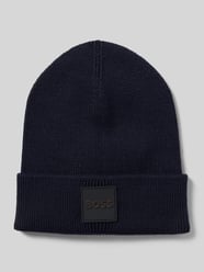 Beanie mit Label-Detail Modell 'Foxxy' von BOSS Blau - 22