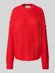 Oversized Strickpullover mit Strukturmuster von JAKE*S STUDIO WOMAN Rot - 35