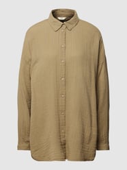 Bluzka koszulowa o kroju oversized w jednolitym kolorze model ‘THYRA’ od Only Beżowy - 7